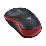 Logitech M185 Kabellose Maus, 2,4 GHz mit USB-Nano-Empfänger, 12 Monate Batterielaufzeit, 1000 DPI Optical Tracking, Für Links- und Rechtshänder, Kompatibel mit PC, Mac, Laptop - Rot