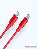 equinux tizi flip Ultra – USB-C auf Lightning Kabel (1m, rot), Apple Mfi zertifiziert, PD Power Delivery Kabel zum Schnellladen. Kompatibel mit allen iPhones ab dem iPhone 8 und mit dem iPad