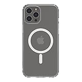 Belkin MagSafe-kompatible Hülle für das iPhone 12 Pro Max (mit antimikrobieller Beschichtung, integrierten Magneten und erhöhten Rändern zum Schutz der Kamera), MSA003BTCL, Transparent