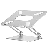 BoYata Laptop Ständer, Aluminium Höhenverstellbarer Belüfteter Laptophalter, Notebook Stand Kompatibel für Laptop (10-17 Zoll) MacBook, Dell, HP, Samsung, Acer