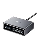 Anker Prime Ladegerät, 200W 6 Anschlüsse GaN Ladestation, USB-C PD Desktop Ladegerät mit Schnell-Laden, kompatibel mit iPhone 16, Samsung, MacBook, Dell und mehr