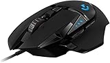 Logitech G502 HERO High-Performance Gaming-Maus mit HERO 25K DPI optischem Sensor, RGB-Beleuchtung, Gewichtstuning, 11 programmierbare Tasten, anpassbare Spielprofile, PC/Mac - Schwarz