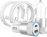 [MFi Zertifiziert] Zigarettenanzünder ladegerät Auto USB C Adapter mit 1m Lightning Kabel, 48W Kfz Ladegerät Ladeadapter Auto ladekabel für iPhone 14 13 12 11 Pro Max/X/8/7/6