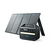 Anker 555 Powerstation mit 1*100W Solarpanel, 1024Wh LiFePO4 Batterien, 1000W tragbare Solargenerator, 3 USB-C PD Anschlüsse, Balkon Solaranlage, Powerhouse für Camping, Stromausfälle, Balkon