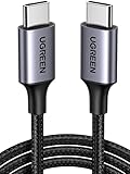 UGREEN USB C auf USB C Kabel 60W PD 3.0, PPS USB-C Ladekabel kompatibel mit iPhone 16 Pro Max, iPhone 15, Galaxy S24 S23 A55 A25 A15 MacBook Air M2 iPad Pro 12.9 iPad Air 5/Mini 6, Pixel 9 usw. (3M)