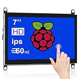 HMTECH 7 Zoll Raspberry Pi Screen Touchscreen Monitor 1024x600 HDMI Portable Monitor 16:9 IPS Screen Display for Raspberry Pi 4/3/2/Zero/B/B+ Win10/8/7, Free-Driver
