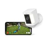 Ring Spotlight Kamera Plus Akku (Spotlight Cam Plus Battery)| Überwachungskamera aussen mit WLAN, HD-Video, LED-Flutlicht, Nachtsicht, Bewegungserfassung & Sirene | Alexa-kompatible Sicherheitskamera