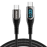 Ocetea 100W USB C auf USB C Kabel, 1M 5A Schnellladekabel Ladekabel PD QC5.0 with LED Display, Kompatibel mit iPhone 15/15 Pro/15 Pro Max MacBook Pro Air iPad Pro Air Galaxy S24 S23 Pixel Switch