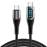 Ocetea 100W USB C auf USB C Kabel, 1M 5A Schnellladekabel Ladekabel PD QC5.0 with LED Display, Kompatibel mit iPhone 15/15 Pro/15 Pro Max MacBook Pro Air iPad Pro Air Galaxy S24 S23 Pixel Switch