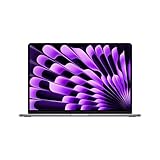 Apple 2024 15' MacBook Air Laptop mit M3 Chip: 15,3' Liquid Retina Display, 8 GB gemeinsamer Arbeitsspeicher, 256 GB SSD Speicher, beleuchtete Tastatur, 1080p FaceTime HD Kamera, Touch ID, Space Grau