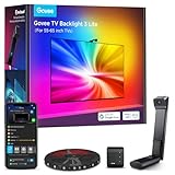 Govee TV Hintergrundbeleuchtung 3 Lite mit Fish-Eye Korrektur Funktion, Sync für 55-65 Zoll TVs, 3,6M RGBICW WiFi TV LED Strip mit Kamera, 4 Farben in 1 Lampenperle, Sprach- & APP-Steuerung