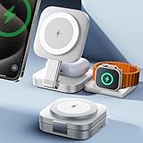 LISEN 3 in 1 Ladestation für Apple Watch Und iPhone Mehrere Geräte Magsafe Ladestation,Reisen Wireless Charger für iPhone Magsafe Stand Tragbar iPhone Apple Ladestation Fit Apple Watch Airpods