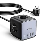 UGREEN Nexode DigiNest Würfel 65W USB C Steckdosenleiste GaN USB C Ladegerät USB 3-Fach Steckdose mit Schalter kompatibel mit MacBook Air/Pro, iPhone 16 Pro Max, iPad Pro, Galaxy S24 Ultra und mehr