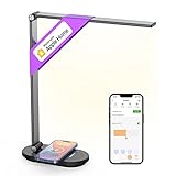 VOCOlinc Smart Schreibtischlampe LED mit 10W Wireless Charging, Kompatibel mit HomeKit/Alexa/Google Home, Stufenloses Dimmen, Sprach-/APP-/Touch-Steuerung, mit Timer, Speicherfunktion