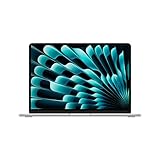 Apple 2024 13' MacBook Air Laptop mit M3 Chip: 13,6' Liquid Retina Display, 8 GB gemeinsamer Arbeitsspeicher, 512 GB SSD Speicher, beleuchtete Tastatur, 1080p FaceTime HD Kamera, Touch ID, Silber