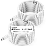 USB C Lightning Kabel 3M 2Pack [Apple MFi Zertifiziert], Poukey iPhone Ladekabel PD Type für Apple 13 Pro Max/13 mini/12 Max/12 Mini/11/XR/XS/X/8 Plus/SE/iPad, Weiß