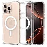 Spigen für iPhone 16 Pro Max Hülle [Anti-Yellowing] Ultra Hybrid MagFit Case Handyhülle Transparent Dünn Slim Kompatibel mit MagSafe -Weiß