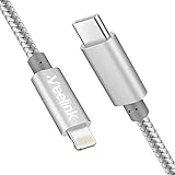 Veelink USB C auf Lightning Kabel, 100cm lang, MFi-Zertifiziert, Unterstützt Schnellladen mit Typ-C PD Ladegeräte, für iPhone 11/X/XS/XR/XS Max / 8/8 Plus, iPad Pro 12.9,iPad Air 3 (1M, Silver)