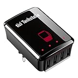 tizi Tankstelle - 25W (5A) Mehrfach USB Ladegerät, Reisenetzteil für die Steckdose. 4-Port-Steckernetzteil klein, flach, abgewinkelt, kompakt mit 110V Unterstützung