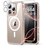 TAURI 5 in 1 für iPhone 16 Pro Max hülle, Handyhülle für iPhone 16 Pro Max Case,[Kompatibel mit MagSafe] [Vergilbt Nicht] Schlanke, Stoßfeste Telefon Hülle - Magnetisch Transparent