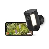 Ring Spotlight Kamera Pro Akku (Spotlight Cam Pro) | Überwachungskamera aussen mit HDR-Video, WLAN, Bewegungserfassung, Alexa-kompatibel | Akkubetriebene Sicherheitskamera mit LED & Sirene