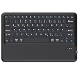 EasyAcc Bluetooth-Tastatur, kabellose Bluetooth-Tastatur kompatibel mit Windows/Android/iOS, Tastatur mit QWERTZ Deutsches Layout Tablets, Schwarz