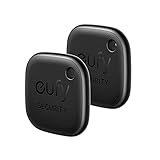 eufy Security SmartTrack Link (Schwarz, 2er-Pack) Schlüsselfinder, Kompatibel mit Apple Find My (iOS), Schlüsselfinder, Bluetooth-Tracker für Ohrhörer und Gepäck, Telefonfinder, wasserdicht.