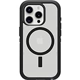 OtterBox Defender XT Hülle für iPhone 15 Pro mit MagSafe, stoßfest, ultra-robust, schützende Hülle, 5x getestet nach Militärstandard, Transparent/Schwarz, Keine Einzelhandelsverpackung