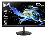 Acer CBA242YA Monitor 24 Zoll (60 cm Bildschirm) Full HD, 75Hz, 1ms (VRB), HDMI 1.4, VGA, höhenverstellbar, drehbar, AMD FreeSync, Schwarz