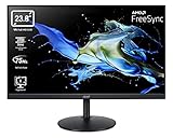 Acer CBA242YA Monitor 24 Zoll (60 cm Bildschirm) Full HD, 75Hz, 1ms (VRB), HDMI 1.4, VGA, höhenverstellbar, drehbar, AMD FreeSync, Schwarz