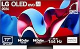 LG OLED77C47LA TV 77' (195 cm) OLED evo Fernseher (α9 Gen7 4K AI-Prozessor, Dolby Vision, bis zu 120Hz) [Modelljahr 2024]