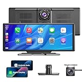 ESSGOO A-pple CarPlay & Android Auto,10.26 Zoll IPS Carplay Display,mit 4K-Dashcam,1080P-Rückfahrkamera,carplay Auto mit Bluetooth 5.0/FM/Siri/G-oogle/Mirror Link/64G TF/AUX