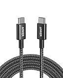 Anker USB C Kabel, 100W USB C auf USB C Kabel, Typ-C Ladekabel, Schnellladekabel 3m lang für iPhone15, MacBook Pro 2020, iPad Pro 2020, iPad Air 4, Galaxy S21, Pixel, Switch, LG und mehr (Schwarz)