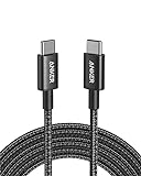 Anker USB C Kabel, 100W USB C auf USB C Kabel, Typ-C Ladekabel, Schnellladekabel 3m lang für iPhone15, MacBook Pro 2020, iPad Pro 2020, iPad Air 4, Galaxy S21, Pixel, Switch, LG und mehr (Schwarz)