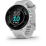 Garmin Forerunner 55 – GPS-Laufuhr mit 1,04“ Always-On-Farbdisplay, täglichen Trainingsempfehlungen, Laufzeitprognose, über 15 Sport-Apps und bis zu 14 Tagen Akkulaufzeit. Weiß