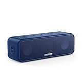 soundcore 3 Bluetooth Lautsprecher, Stereo-Sound, Audiotreiber mit Titan-Membran, PartyCast, BassUp, 24 Stunden Akku, IPX7 Wasserschutz, individueller EQ, für Zuhause, Draußen, Garten (in Blau)