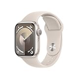 Apple Watch Series 9 [GPS, 41mm] - Polarstern Aluminiumgehäuse mit Polarstern Sport Band, S/M (Generalüberholt)