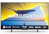 Philips Ambilight 55PUS8109 4K LED Smart TV - 55-Zoll Display mit Pixel-präziser Ultra HD, Titan OS Plattform und Dolby Atmos, Funktioniert mit Alexa und Google Sprachassistent - Satiniertes Chrom