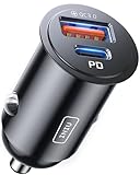 INIU Zigarettenanzünder USB Adapter, [30W+USB A 30W] Steckdose, 5A Schnellladung dual Port Kfz Ladegerät, Car Charger für iPhone 15 14 13 12 11 Samsung Galaxy S21 S20 Huawei