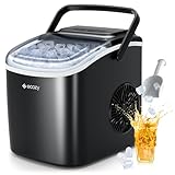 ecozy Eiswürfelmaschine, Eiswürfelmaschine Klein, Selbstreinigende Eiswürfelmaschinen, 2 Eiswürfel Größen Ice Cube Maker, 9 Würfel in 6 Minuten Fertig, 12 KG/24H Eiswürfelbereiter für Zuhause, Party