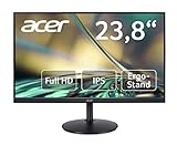 Acer CB242Y Monitor 23,8 Zoll (60 cm Bildschirm) Full HD, 75Hz HDMI/DP, 60Hz VGA, 1ms (VRB), HDMI 1.4, DP 1.2, VGA, höhenverstellbar, drehbar, HDMI/DP FreeSync