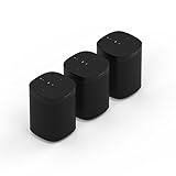 Sonos One Smart Speaker 3-Raum Set, schwarz – Intelligente WLAN Lautsprecher mit Alexa Sprachsteuerung & AirPlay – Drei Multiroom Speaker für unbegrenztes Musikstreaming