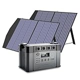 ALLPOWERS Tragbares Powerstation (S2000 Pro) 1451Wh 2400W AKKU Solargenerator Mobiler Stromspeicher Power Station(4000W Spitzenwert) mit 2x 100W Faltbares Solarpanel für Home Notfall Camping RV Reise