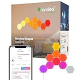 Nanoleaf Shapes Hexagon Starter Kit, 9 Smarten LED Panels RGBW - Modulare WLAN 16 Mio. Farben Wandleuchte Innen, Musik & Bildschirm Sync, Funktioniert mit Alexa Google Apple, für Deko & Gaming