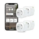 Eve Energy 4er-Pack, Smarte schaltbare Steckdose, TÜV-zertifiziert, Verbrauchsmessung, Zeitpläne, Apple HomeKit, Bluetooth, Thread