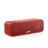 soundcore 3 Bluetooth Lautsprecher, Stereo-Sound, Audiotreiber mit Titan-Membran, PartyCast, BassUp, 24 Stunden Akku, IPX7 Wasserschutz, individueller EQ, für Zuhause, Draußen, Garten (in Rot)