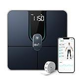 eufy Personenwaage, Smart Scale P2 Pro, Digitale Körperfettwaage WLAN/Bluetooth, 16 Messwerte inkl. Gewicht, Herzfrequenz, Körperfett, BMI, Muskel-/Knochenmasse (Schwarz)