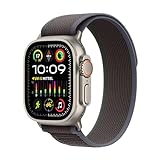 Apple Watch Ultra 2 (GPS + Cellular, 49 mm) Smartwatch mit robustem Titangehäuse und Trail Loop Armband (M/L) in Blau/Schwarz. Fitnesstracker, präzises GPS, extra Lange Batterielaufzeit, CO₂ neutral