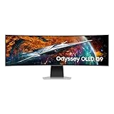 Samsung Odyssey OLED G9 Curved Gaming Monitor G95SC, 49 Zoll, AI Upscaling, QD-OLED-Panel, 5.120 x 1.440 Pixel, Bildwiederholrate 240 Hz, Reaktionszeit 0,03 ms, Mit Lautsprechern, Inkl. Fernbedienung