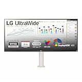 LG Electronics 34WQ68X-W.AEU IPS 21:9 UltraWide Monitor 34 Inches (86.72 cm), FHD 1080p, TFT-LCD Active Matrix with White LED Backlight, Anti-Glare, Weiß